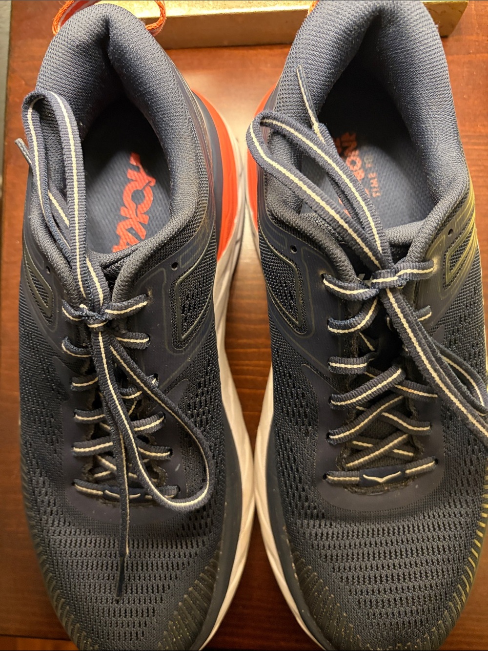 Hoka Women’s Navy and Orange Athletic Running Shoes